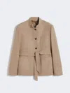 Max Mara Cashmere Jacket With Belt In Neutral