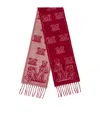 Max Mara Cashmere Jacquard Monogram Scarf In Red