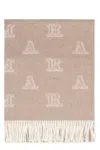 Max Mara Cashmere Jacquard Stola In Neutral
