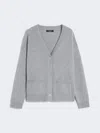 Max Mara Cashmere Knit Cardigan In Gray