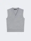 Max Mara Cashmere Knit Gilet In Gray