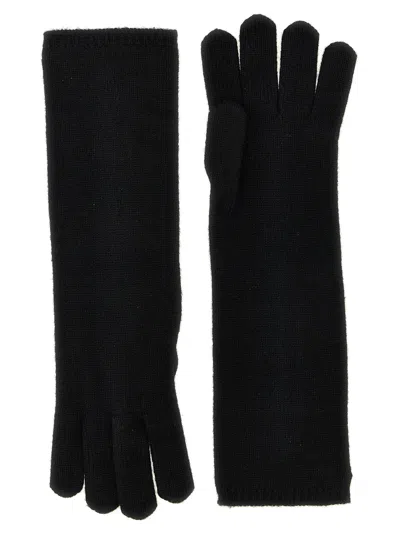 Max Mara Cashmere Knit Gloves In Red