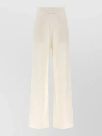 Max Mara Cashmere Knit Lounge Pants Straight Leg In Neutral