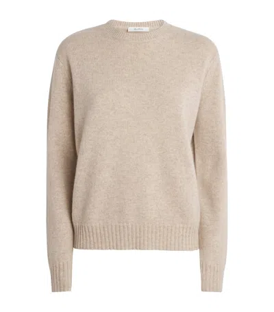 Max Mara Cashmere Knit Sweater In Neutral