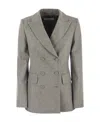 Max Mara Cashmere Lapel Suit Jacket In Gray