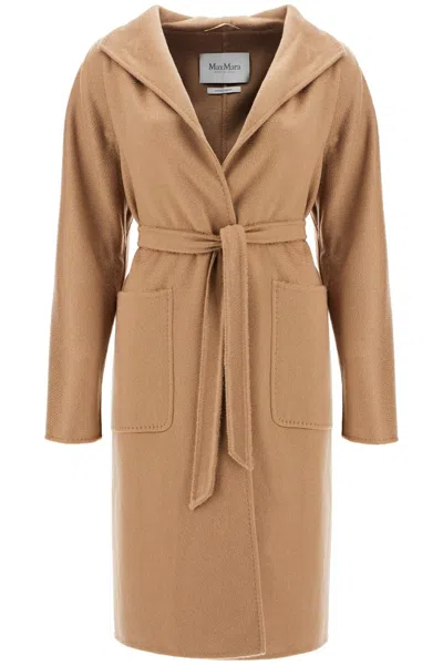 Max Mara Camel Rialto Camel Wool Robe Coat In Beige