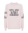 Max Mara Cashmere Logo Pullover In Pink