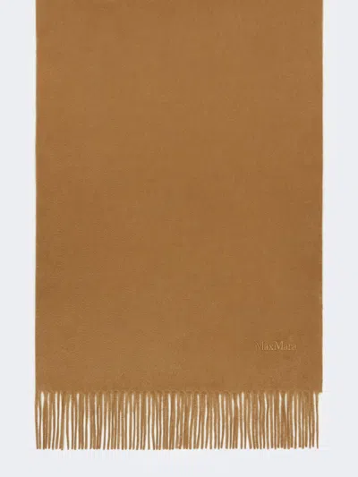 Max Mara Cashmere Logo Stole In Camel