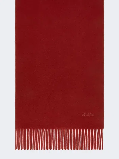 Max Mara Cashmere Logo Stole In Red