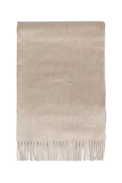 Max Mara Cashmere Logo Stole In Brown