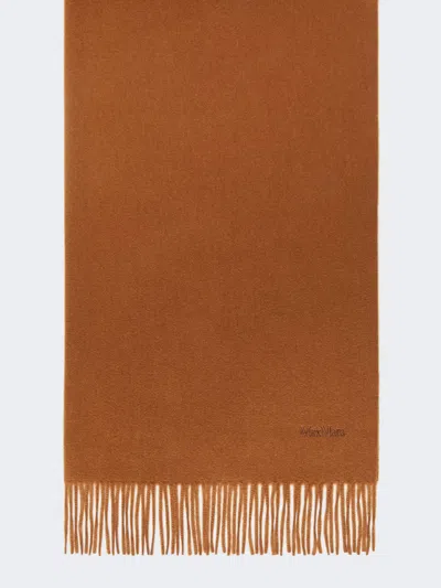 Max Mara Cashmere Logo Stole In Tobacco