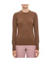 Max Mara Smirne Long Sleeved Crewneck Sweater In Brown