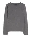 Max Mara Relaxed Fit Grey Sweater With Ribbed Details In Gray