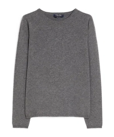 Max Mara Cashmere Long-sleeved Sweater In Gray