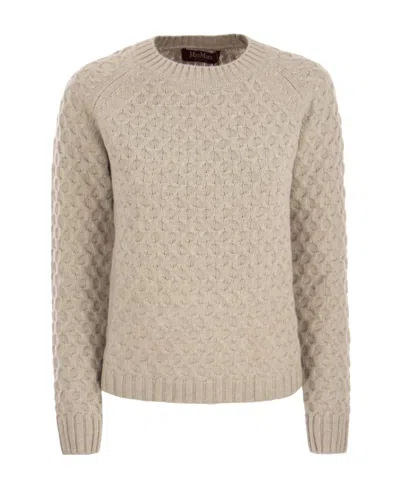 Max Mara Cashmere Long-sleeved Sweater In Nude