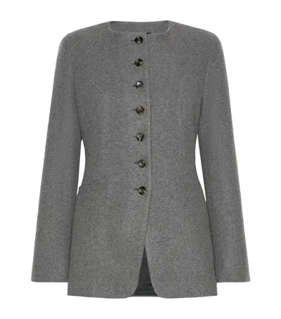 Max Mara Cashmere Longline Jacket In Grey