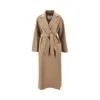 Max Mara Textured Fabric Coat Belted Waist In Brown