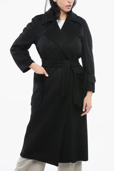 Max Mara Cashmere Magia Belted Coat In Black