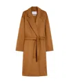 Max Mara Belted Waist Camel Coat With Detachable Belt In Brown