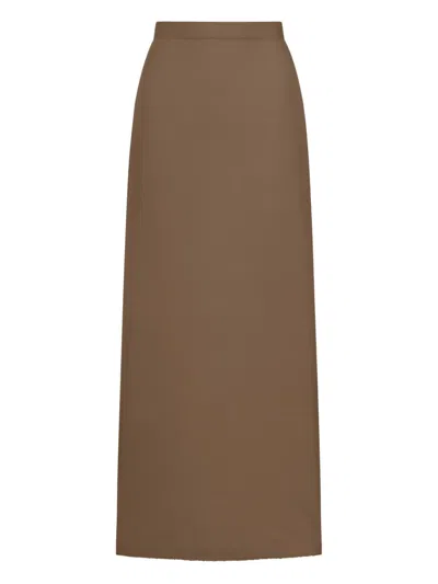Max Mara Cashmere Midi Skirt In Brown