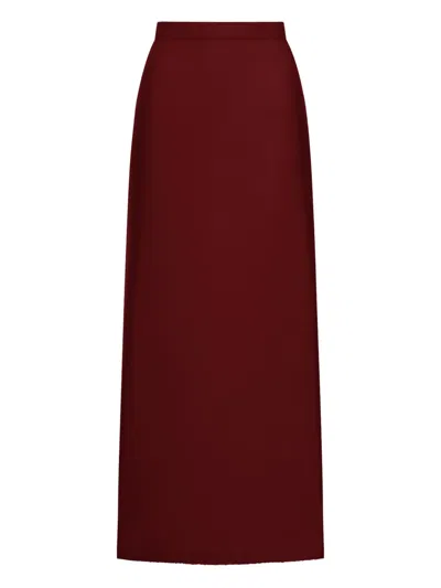 Max Mara Cashmere Midi Skirt In Burgundy