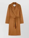 Max Mara Belted Waist Camel Coat With Detachable Belt In Brown