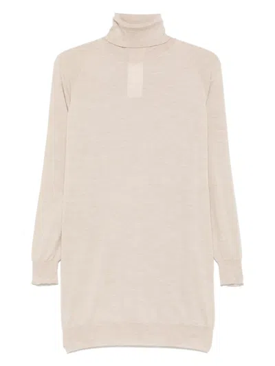Max Mara Cashmere Mini Dress In Neutrals