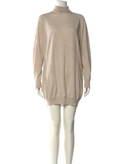 Pre-owned Max Mara Cashmere Mini Dress W/ Tags In Neutral