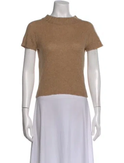 Pre-owned Max Mara Cashmere Mock Neck Sweater In Neutral