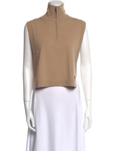 Pre-owned Max Mara Cashmere Mock Neck Sweater W/ Tags In Neutral