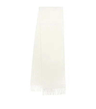 Max Mara Cashmere Monogram Scarf In White