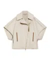 Max Mara Cashmere Motorcycle Cloak In Nude