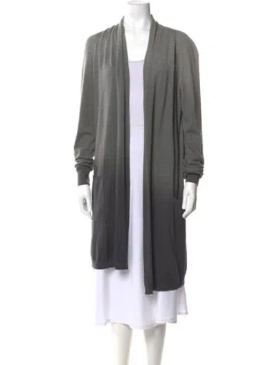 Pre-owned Max Mara Cashmere Open Front Sweater In Gray