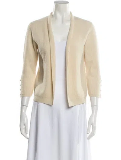 Pre-owned Max Mara Cashmere Open Front Sweater In Neutral