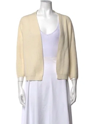 Pre-owned Max Mara Cashmere Open Front Sweater In Neutrals