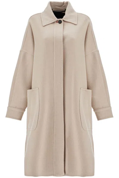 Max Mara "cashmere Oversized Chemise Coat In Neutro