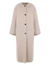 Max Mara Album Collarless Cashmere Long Coat In Neutral