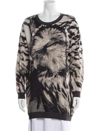 Pre-owned Max Mara Cashmere Printed Sweater In Gray
