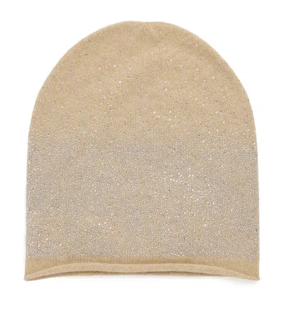 Max Mara Cashmere Rhinestone-embellished Beanie In White