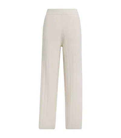 Max Mara Cashmere Rib-knit Trousers In White