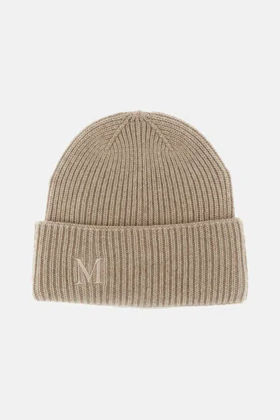 Max Mara Cashmere Ribbed Beanie In Brown