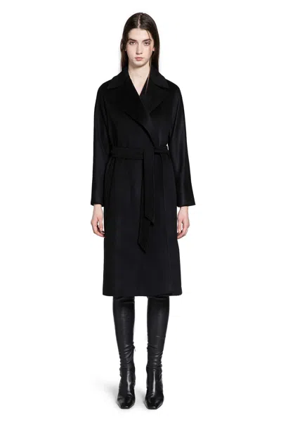 Max Mara Cashmere Robe Coat In Black