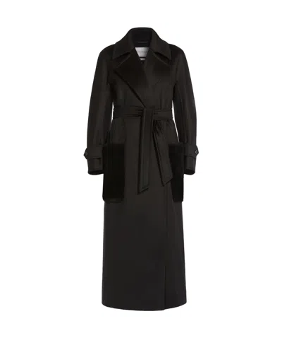 Max Mara Cashmere Robe Coat In Black