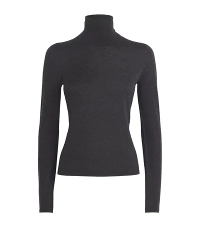 Max Mara Cashmere Rollneck Sweater In Grey