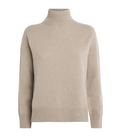 Max Mara Cashmere Rollneck Sweater In Neutral