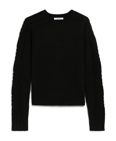 Max Mara Cashmere Round Neck Sweater In Black