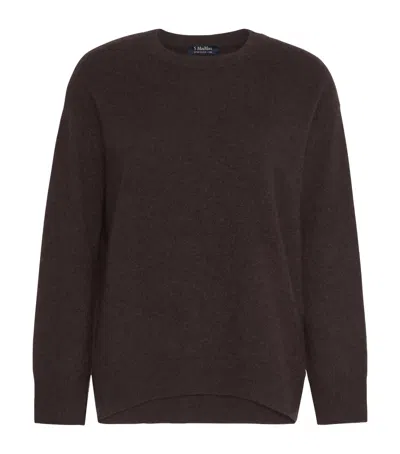 Max Mara Cashmere Round-neck Sweater In Brown