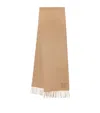 Max Mara Cashmere Fringed Scarf In Beige