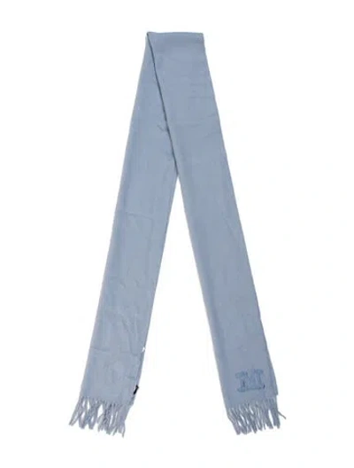Pre-owned Max Mara Cashmere Scarf W/ Tags In Blue