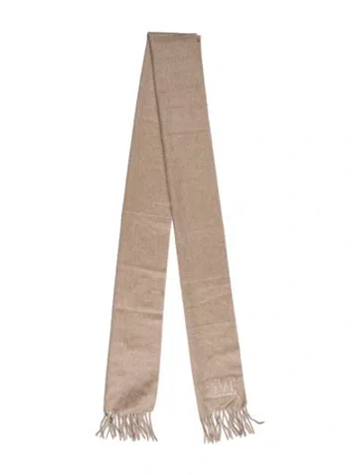 Pre-owned Max Mara Cashmere Scarf W/ Tags In Neutrals